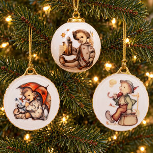 Vintage Hummel Reutter Porzellan Christmas Ornaments Set of 3